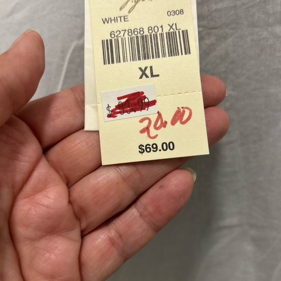 J Jill White Eyelet Lace Button Up Top Blouse Cotton XL NWT Cotton Cottagecore - Picture 5 of 13